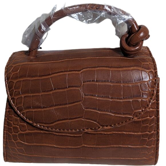 Just Fab Brown Croc Mini Croosbody NWT - Picture 1 of 6